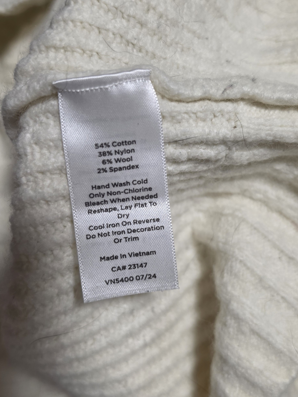 Talbots Plus Cream Ribbed Button-Up Sweater - Picture 5 of 6